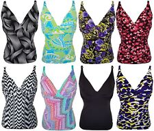 Womens Luxury Tankini Underwire DD,E,F,G cup Bikini Top Moontide Swimwear Multi