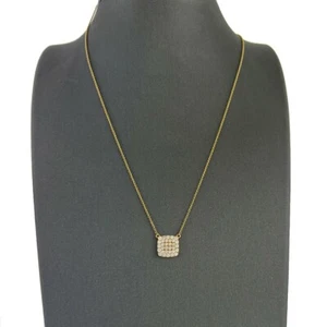 18k Gelbgold Diamant Quadrat Anhänger Halskette 0,59 TCW - Bild 1 von 7