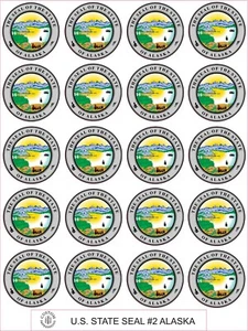 ALASKA STATE SEAL - GRÖSSE JE 2 ZOLL - 20 PRO BLATT - Bild 1 von 1
