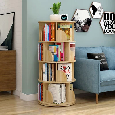 Sanctuary 360-degree Rotating 4 Tier Display Shelf Bookcase Organiser (Oak) - image 1 of 4