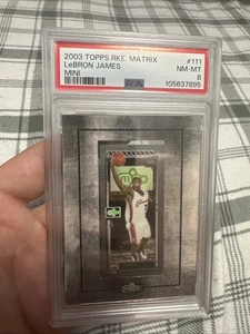 2003-04 Topps Rookie Matrix Mini Double Double Framed LeBron James RC PSA 8 - Picture 1 of 2