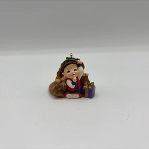 Hallmark Keepsake Ornament Dated 2001 Curious The Elf Handcrafted Vintage - Picture 1 of 12