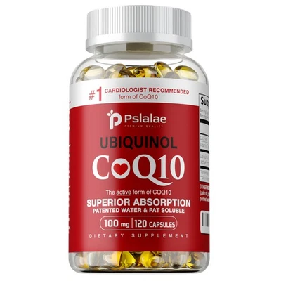 PSLALAE Ubiquinol CoQ10 100mg – Antioxidans, Herzgesundheit, Blutdruckausgleich