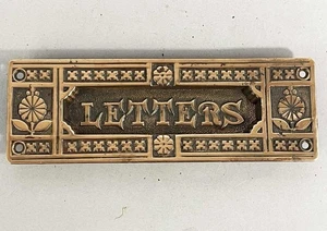 Antique Aesthetic Movement Brass Letter Box Circa 1860 vintage door furniture - Picture 1 of 3