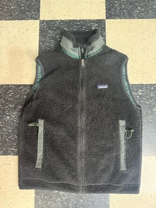 Vintage 90's Patagonia Black & Green Fleece PEF Vest Made in USA Size M - Bild 1 von 7