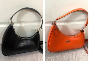 COACH CBI01 Twisted Teri Shoulder Bag 2way Bag ( Black / Orange ) Outlet - Picture 1 of 17