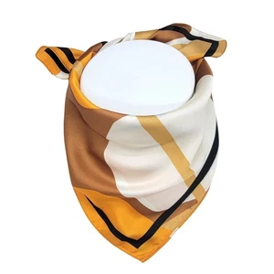 Modern Abstract Silky Scarf Versatile Stylish Accessory Elegant Geometric Yellow - Picture 1 of 7