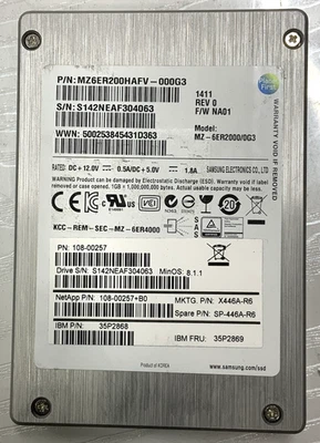 Samsung 200GB SAS 6Gb/s 2.5" SSD | MZ6ER200HAFV, MZ-6ER2000 - Image 1 of 3