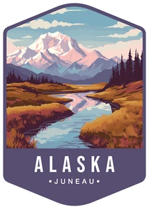 Juneau Alaska Travel RV Car Decal - Camping Decal - 3" Travel Decal - Foto 1 di 1