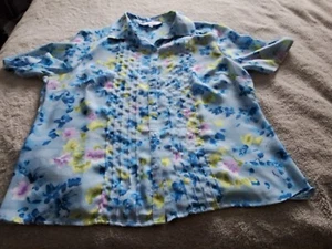 Honor Millburn @ EWM Ladies Short Sleeve Floral Blouse Size 12 - Picture 1 of 7