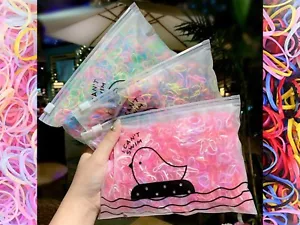 1000 Mini Hair Ponios Ponios Endless Elastics Bobbles Bands Baby Girl Hair Bands - Picture 1 of 50