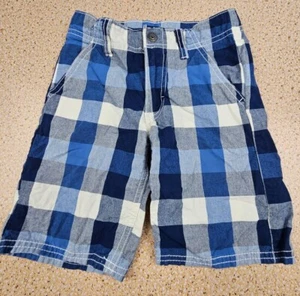 Calvin Klein Little Boys Size 4 Blue Plaid Adjustable Waist Cotton Shorts - Picture 1 of 8