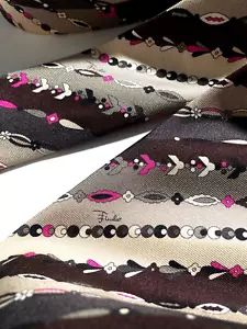 EMILIO PUCCI FIRENZE VINTAGE KÜNSTLERISCHE STREIFEN KRAWATTE LOGO PASTELL ITALIEN GRAU - Bild 1 von 18