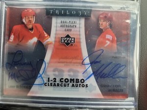 Upper Deck Trilogy 1-2 Combos Clearcut /100 Lanny McDonald Joe Mullen HOF