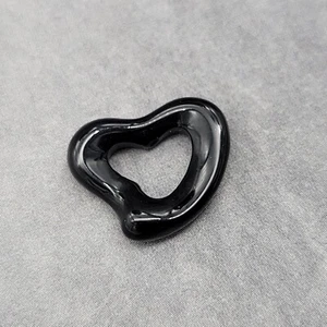 Tiffany & Co. Elsa Peretti Black Jade Open Heart Pendant 11 mm - Picture 1 of 5
