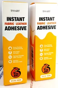 2 Pack Instant Fabric & Leather Adhesive Fast Drying Glue Bottle Craft Flexible - Picture 1 of 12
