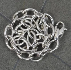 BOODLES 18 Carat White Gold Large Curb Link Bracelet 7 1/2" Inc Box - Picture 1 of 14