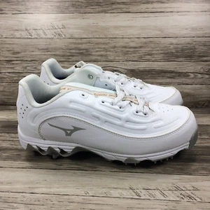 Botines de metal de softbol Mizuno 9 Spike Swift 8 para mujer talla 7 blancos 11GM236001 - Imagen 1 de 13