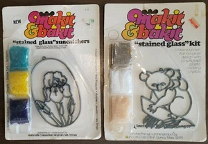 Qty (2) Makit & Bakit "Stained Glass" Kits Flower Suncatcher & Koala Bear Mama - Picture 1 of 8
