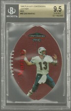 1998 Playoff Contenders Leather Red Dan Marino #48 BGS 9.5 GEM MINT Football