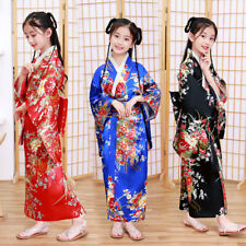 Chinese Traditional Girls Wafuku Silk Satin Kimono Robe Japanese Sleepwear