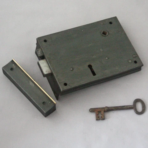 LH Antique Georgian Iron Rim Lock Cover