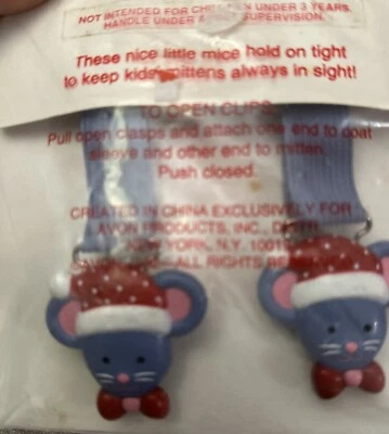 Mitten Munchers Clips MIce Winter Avon 1992 NOS VTG Clasp New in package - Изображение 1 из 3