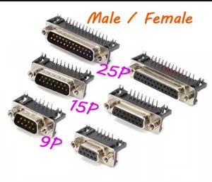9 15 25 Pin D-Sub Socket PCB Board Mount Solder Pin Connector RS232 Serial VGA - Picture 1 of 11