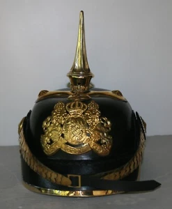 Leder Pickelhaube Bayern Deutsches Reich Kreuzblatt WW1 ca. 61/62 cm ungetragen - Bild 1 von 19