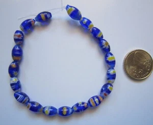 Perlas tonel cristal milflores 10 x 6 mm X 19 UNIDADES azul azulón abalorios - Photo 1/4