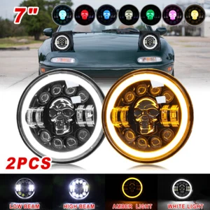 For 90-97 Mazda Miata 2PCS 7" inch Round LED Headlights RGB DRL Projector Lights - Picture 1 of 9