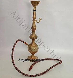 ANTIQUE PURE BRASS HOOKAH ARABIAN STYLISH HOOKAH HOME DECORATION ITEM - Picture 1 of 8