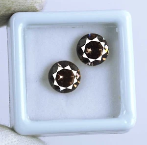 Ceylon 5 Karat brauner Saphir rund Edelstein Paar natürlich zertifiziert Hochzeit Geschenk - Bild 1 von 4