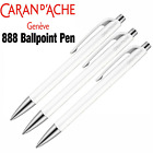 Caran d'Ache 888 Infinite Ballpoint Pen - White - Blue Ink - Pack of 3
