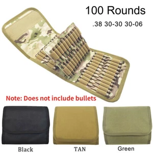 100 Rounds Rifle Bullet Cartridge Ammo Pouch For .308 .357 .270 7.62mm 30-30 .38 - Picture 1 of 27