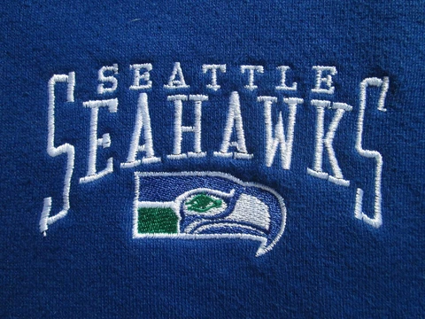 VTG Seattle Seahawks Football Blue Embroidered Pullover Sweatshirt By Starter XL Cover