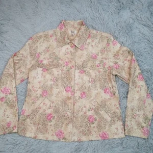 Chaqueta Baxter & Wells Mujer S Beige Rosa Floral Ligera Bolsillos Abotonados - Imagen 1 de 10