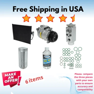 Compressor, Condenser & Valve A/C Fit BMW 528i 1998 - Image 1 of 4