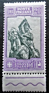Regno 1928 MNH** Emanuele Filiberto 20 lire bdf  Sass. 238 . Lusso ! - Picture 1 of 2