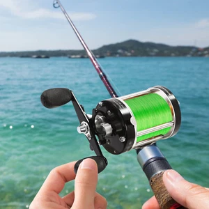Round Baitcasting Reel, Conventional Reel for Catfish, Right hand, Black 60# NEW - Picture 1 of 20