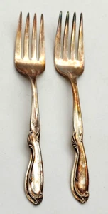 Vtg Lot of 2 1959 Rogers Bros Celebration Silverplate Dessert Forks - Picture 1 of 4