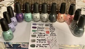 Lot of 12 High End China Glaze Nail Lacquer w/ Hardener Polishes Pink Sparkles