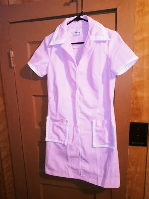 Uniforme de Vestido Vintage Rosa Mod Años 60/70 Cremallera Frontal Volup Ver Medidas Foto 1 de 4