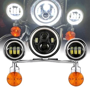 For Yamaha Road Star Silverado XV1600 7" LED Headlight + 4.5" Fog Passing Lights - Bild 1 von 10