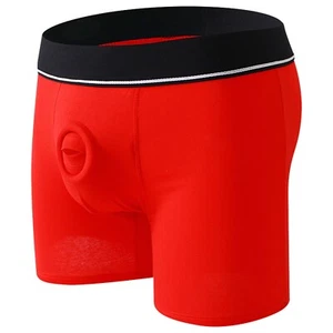 Men Trunk Boxer Briefs Underwear Penis Silicone Ring Underpants Cotton Shorts - Picture 1 of 29