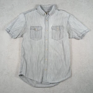 Duluth Trading Shirt Mens Size Medium Button Front Long Short Sleeve Casual Gray - Picture 1 of 13