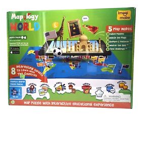 Mapology World Educational Puzzle 78 Pieces 2 Foam Puzzle Frames 5 Modes Sealed