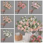 Multicolor Artificial Flowers Branches 5 Forks Simulation Ramblers Bouquet