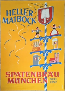 Poster Plakat - Heller Maibock - Spatenbräu München seit 1397 - ca. 1960er - Bild 1 von 1