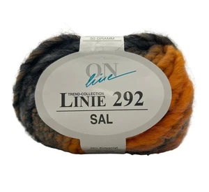 ONline Linie 292 Sal #19 orange schwarz grau Streifengarn Knäuel Wolle Acryl NEU - Bild 1 von 4